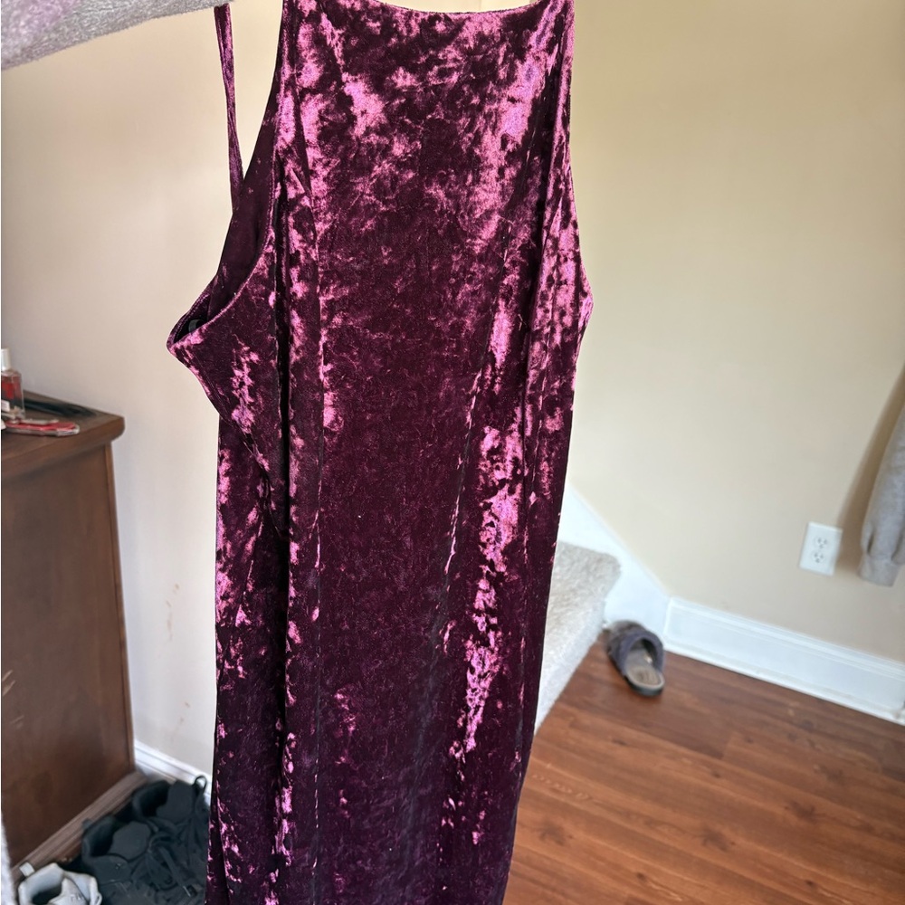 Velvet Sleeveless Dress in Rich Purple